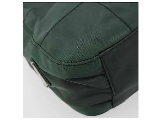 Sac à épaule PRADA en nylon vert argent authentique bs34473 Argenté - vue 14