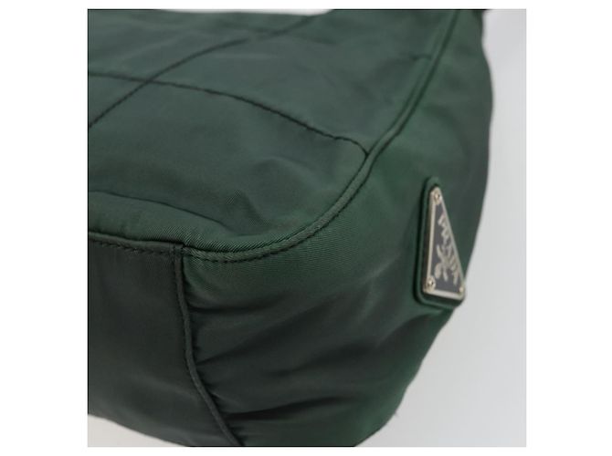 Sac à épaule PRADA en nylon vert argent authentique bs34473 Argenté - vue 15