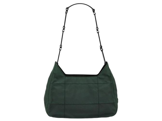 Sac à épaule PRADA en nylon vert argent authentique bs34473 Argenté - vue 2