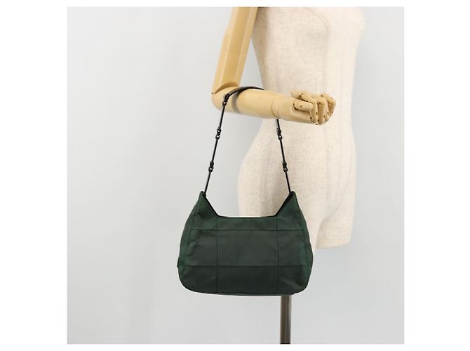 Sac à épaule PRADA en nylon vert argent authentique bs34473 Argenté - vue 22