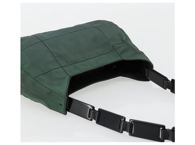Sac à épaule PRADA en nylon vert argent authentique bs34473 Argenté - vue 6