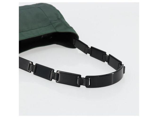 Sac à épaule PRADA en nylon vert argent authentique bs34473 Argenté - vue 7