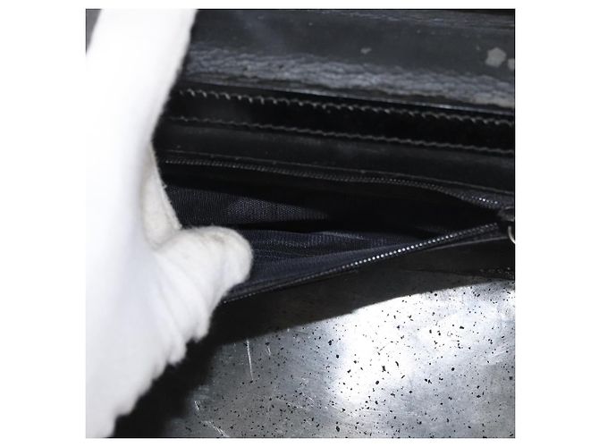 Borsa a mano Vanity in pelle Gucci Bamboo 2 in 1 Nero Argento Auth 175718 - vista 11