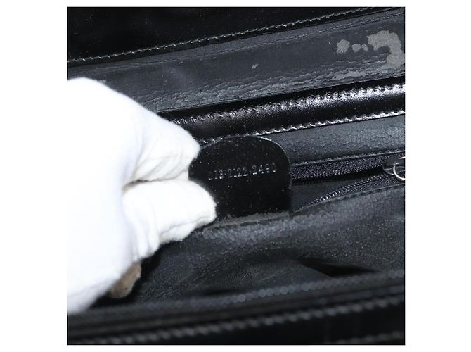 Borsa a mano Vanity in pelle Gucci Bamboo 2 in 1 Nero Argento Auth 175718 - vista 12