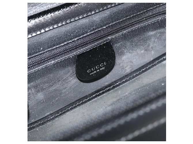 Borsa a mano Vanity in pelle Gucci Bamboo 2 in 1 Nero Argento Auth 175718 - vista 21