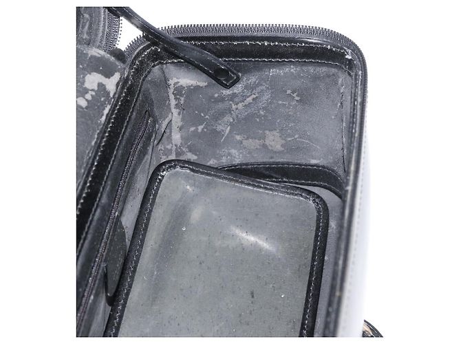 Borsa a mano Vanity in pelle Gucci Bamboo 2 in 1 Nero Argento Auth 175718 - vista 22