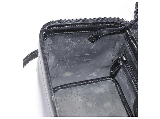 Borsa a mano Vanity in pelle Gucci Bamboo 2 in 1 Nero Argento Auth 175718 - vista 23
