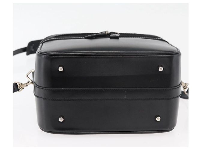 Borsa a mano Vanity in pelle Gucci Bamboo 2 in 1 Nero Argento Auth 175718 - vista 5