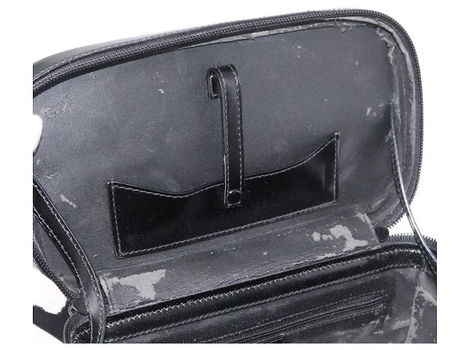 Borsa a mano Vanity in pelle Gucci Bamboo 2 in 1 Nero Argento Auth 175718 - vista 9