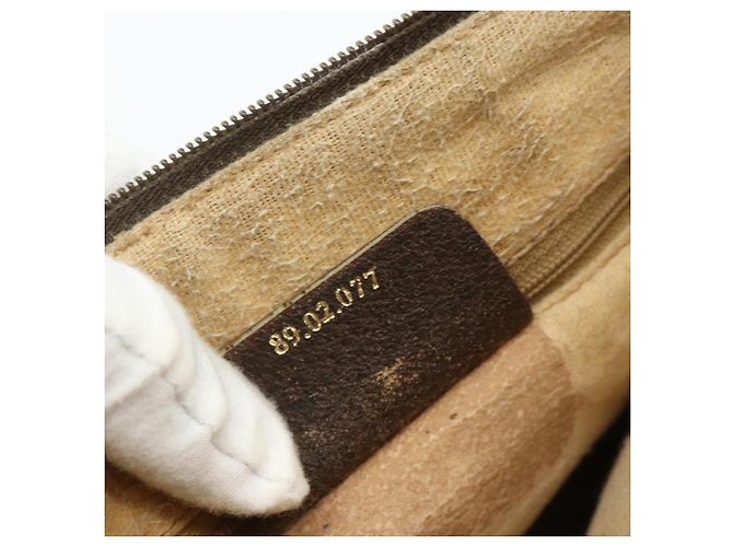 Borsa Gucci GG Supreme Web Sherry Line PVC Beige Oro 89 02 077 Auth bs34659 D'oro - vista 12