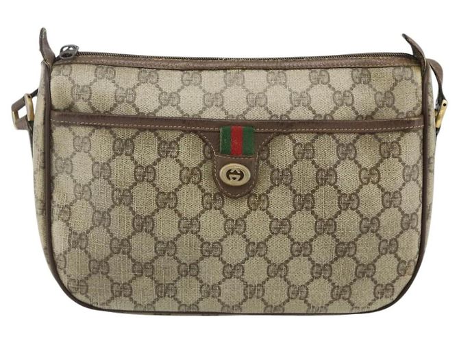 Borsa Gucci GG Supreme Web Sherry Line PVC Beige Oro 89 02 077 Auth bs34659 D'oro - vista 13
