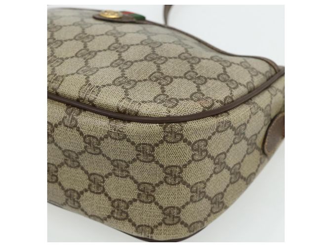 Borsa Gucci GG Supreme Web Sherry Line PVC Beige Oro 89 02 077 Auth bs34659 D'oro - vista 14
