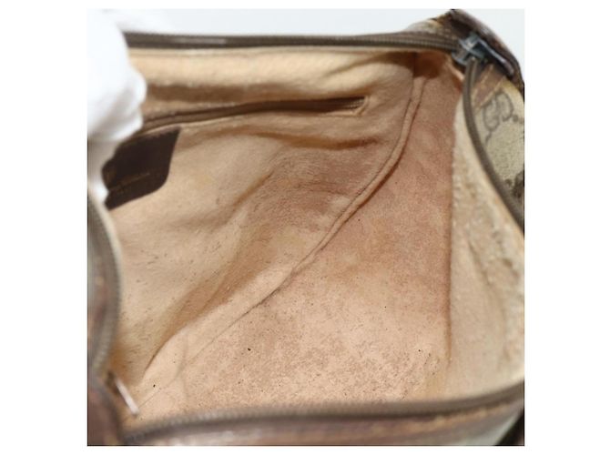 Borsa Gucci GG Supreme Web Sherry Line PVC Beige Oro 89 02 077 Auth bs34659 D'oro - vista 19