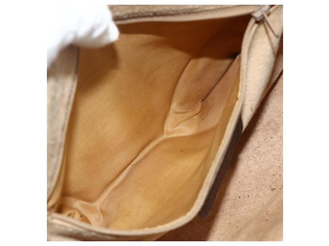 Borsa Gucci GG Supreme Web Sherry Line PVC Beige Oro 89 02 077 Auth bs34659 D'oro - vista 22