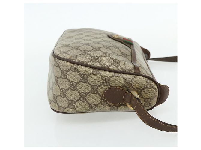Borsa Gucci GG Supreme Web Sherry Line PVC Beige Oro 89 02 077 Auth bs34659 D'oro - vista 4