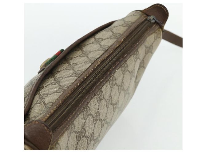 Borsa Gucci GG Supreme Web Sherry Line PVC Beige Oro 89 02 077 Auth bs34659 D'oro - vista 6