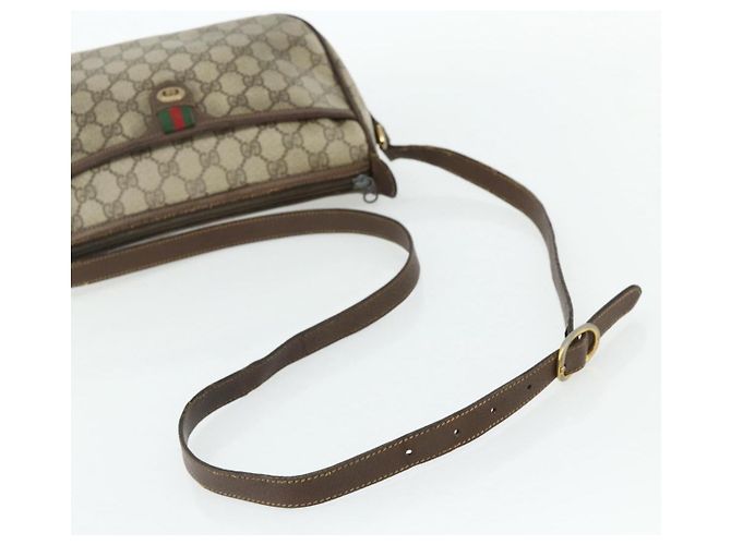 Borsa Gucci GG Supreme Web Sherry Line PVC Beige Oro 89 02 077 Auth bs34659 D'oro - vista 7