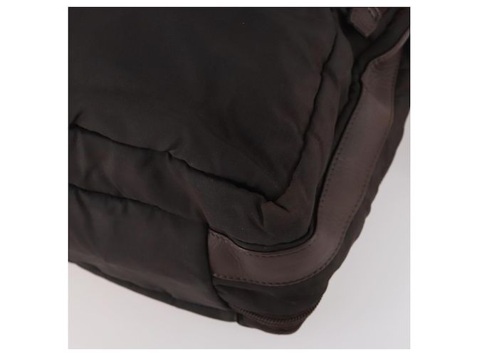 Borsa da lavoro LOEWE in nylon 2 vie marrone argento autentica bs34429 - vista 15