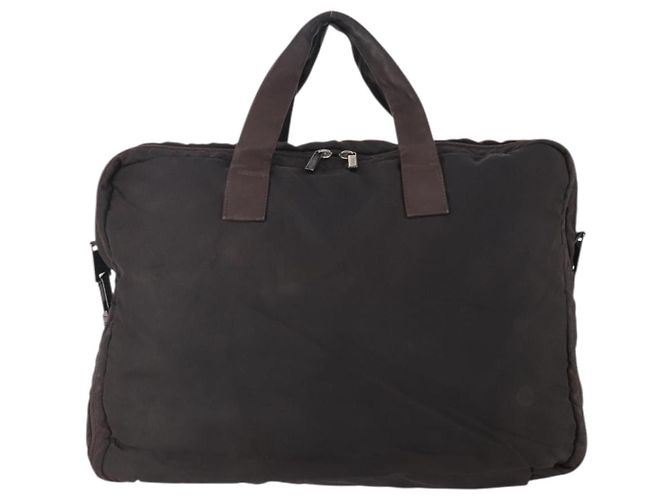 Borsa da lavoro LOEWE in nylon 2 vie marrone argento autentica bs34429 - vista 2