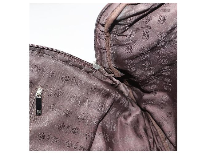 Borsa da lavoro LOEWE in nylon 2 vie marrone argento autentica bs34429 - vista 21