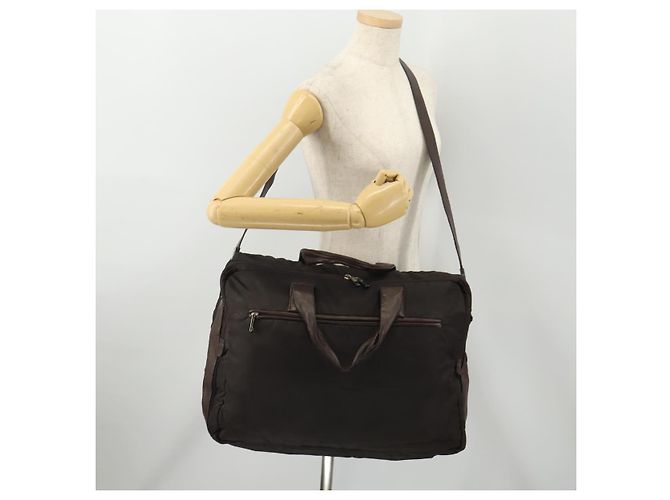 Borsa da lavoro LOEWE in nylon 2 vie marrone argento autentica bs34429 - vista 25