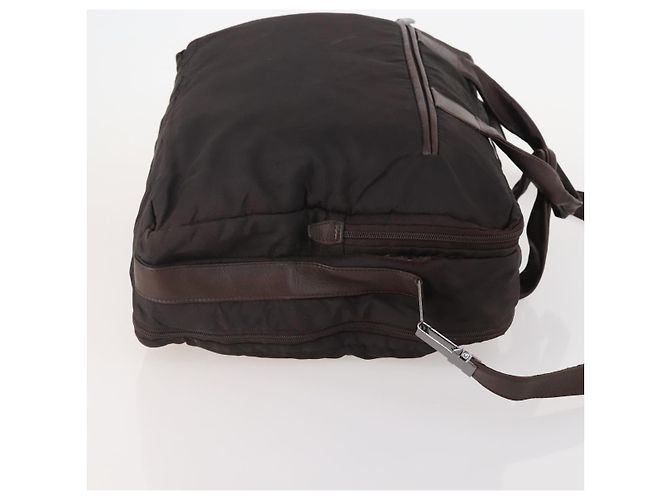 Borsa da lavoro LOEWE in nylon 2 vie marrone argento autentica bs34429 - vista 3