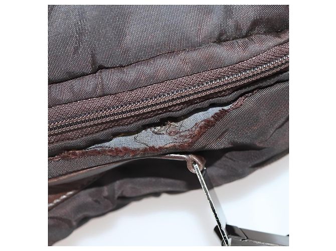 Borsa da lavoro LOEWE in nylon 2 vie marrone argento autentica bs34429 - vista 4