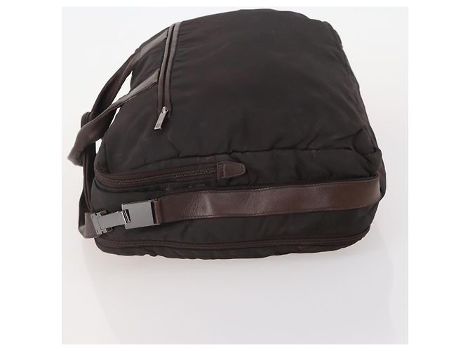 Borsa da lavoro LOEWE in nylon 2 vie marrone argento autentica bs34429 - vista 5
