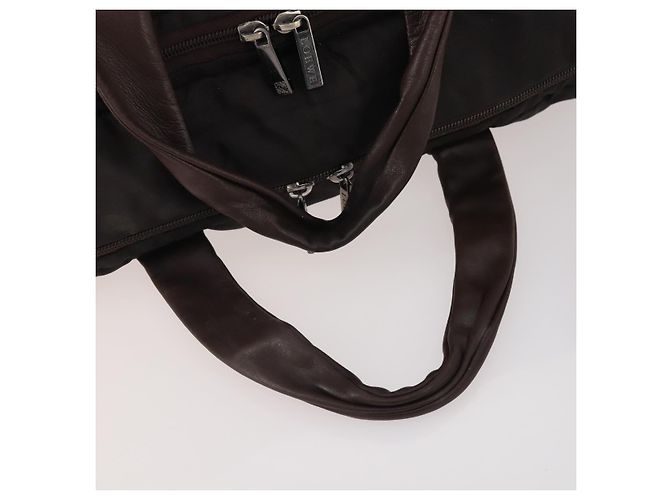 Borsa da lavoro LOEWE in nylon 2 vie marrone argento autentica bs34429 - vista 9