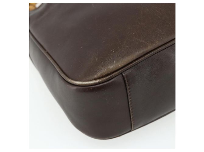 Borsa a mano in pelle GUCCI Bamboo 2way Marrone Oro 001 1998 1638 Auth 175794 - vista 16