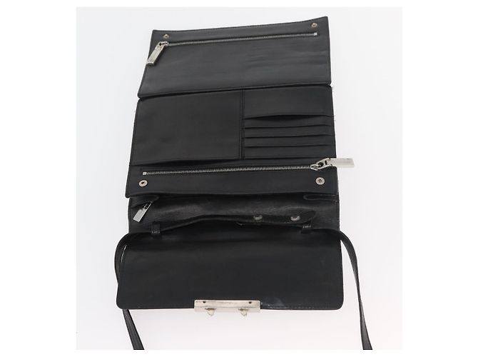 Borsa a Spalla in Pelle Nera e Argento VERSACE Auth bs34660 Nero - vista 11
