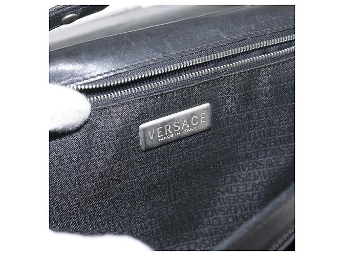 Borsa a Spalla in Pelle Nera e Argento VERSACE Auth bs34660 Nero - vista 20