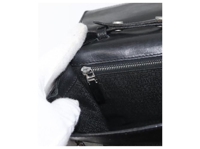 Borsa a Spalla in Pelle Nera e Argento VERSACE Auth bs34660 Nero - vista 23