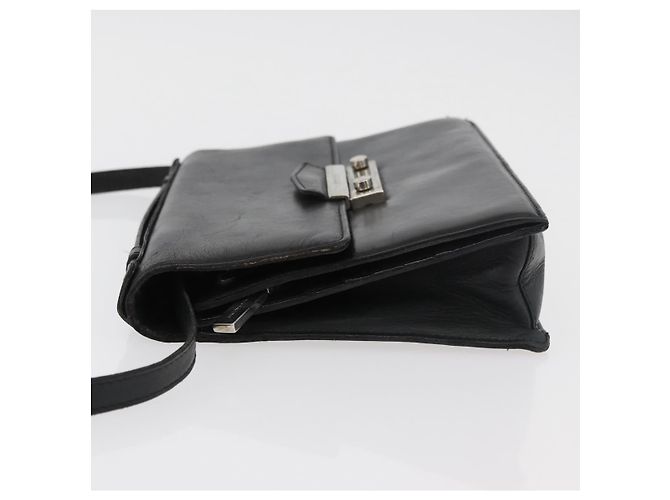 Borsa a Spalla in Pelle Nera e Argento VERSACE Auth bs34660 Nero - vista 4