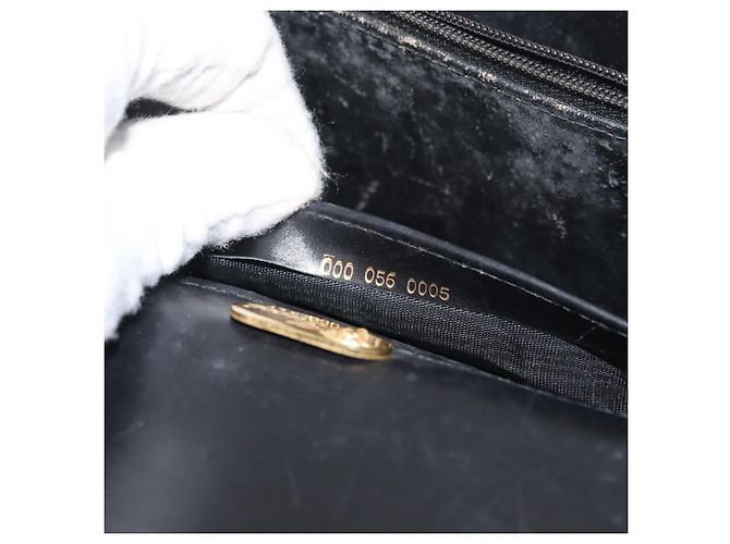 Borsa a mano GUCCI in pelle nera e oro Auth ep14155 Nero D'oro - vista 12
