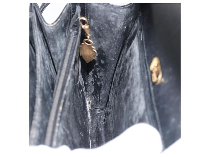 Borsa a mano GUCCI in pelle nera e oro Auth ep14155 Nero D'oro - vista 21