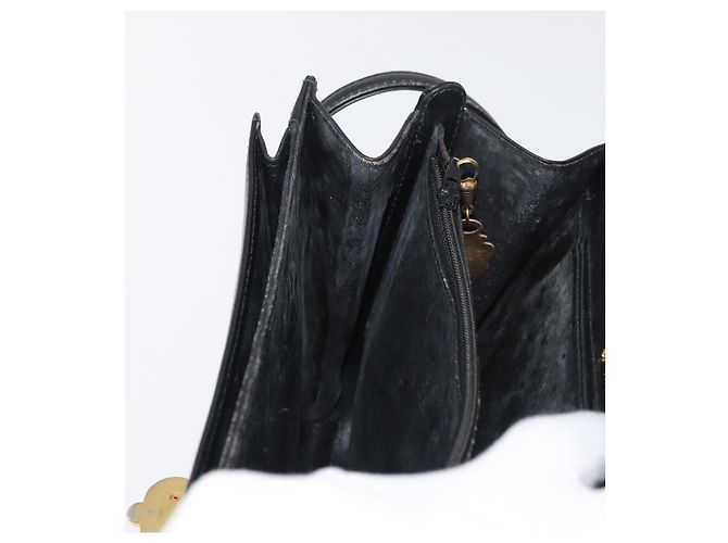 Borsa a mano GUCCI in pelle nera e oro Auth ep14155 Nero D'oro - vista 23