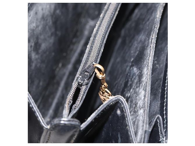 Borsa a mano GUCCI in pelle nera e oro Auth ep14155 Nero D'oro - vista 26