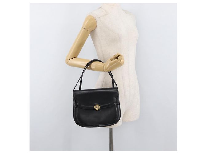 Borsa a mano GUCCI in pelle nera e oro Auth ep14155 Nero D'oro - vista 28