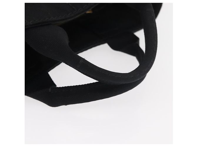 PRADA Canapa PM Handtasche aus schwarzem und goldenem Canvas Auth 175050SAM - Ansicht 7