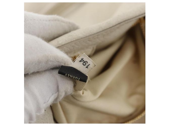 Prada Tote Bag aus Leder Elfenbein Gold Auth 176345 Golden Roh - Ansicht 12