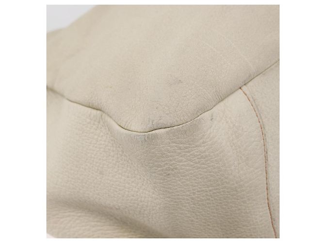 Prada Tote Bag aus Leder Elfenbein Gold Auth 176345 Golden Roh - Ansicht 16