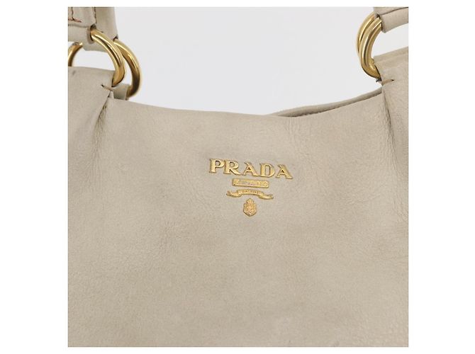 Prada Tote Bag aus Leder Elfenbein Gold Auth 176345 Golden Roh - Ansicht 18