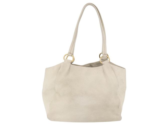 Prada Tote Bag aus Leder Elfenbein Gold Auth 176345 Golden Roh - Ansicht 2