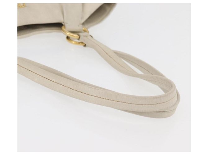 Prada Tote Bag aus Leder Elfenbein Gold Auth 176345 Golden Roh - Ansicht 7