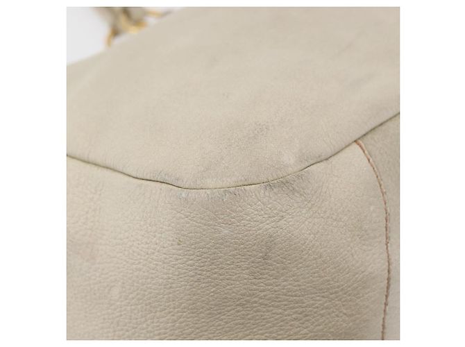 Prada Tote Bag aus Leder Elfenbein Gold Auth 176345 Golden Roh - Ansicht 8