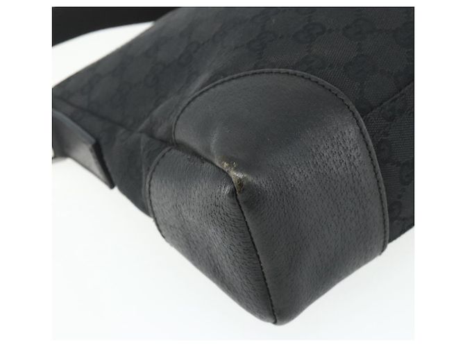 Borsa a Spalla GG Canvas Gucci Nera Argento 114273 Auth ka4091 Nero - vista 14