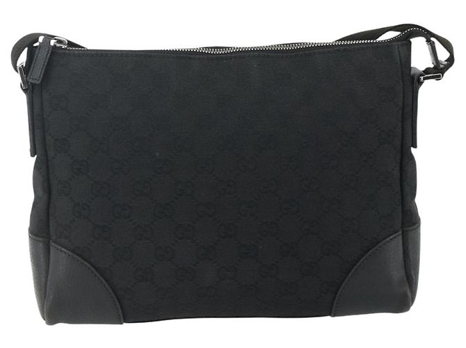 Borsa a Spalla GG Canvas Gucci Nera Argento 114273 Auth ka4091 Nero - vista 2
