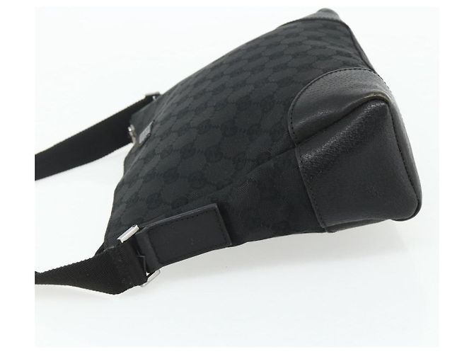 Borsa a Spalla GG Canvas Gucci Nera Argento 114273 Auth ka4091 Nero - vista 3