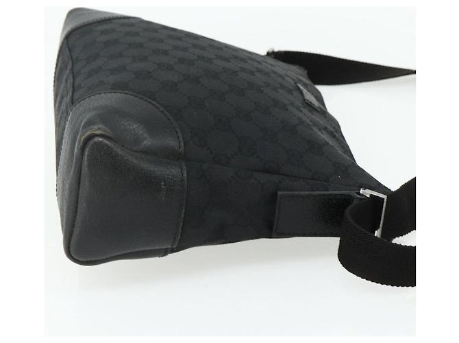Borsa a Spalla GG Canvas Gucci Nera Argento 114273 Auth ka4091 Nero - vista 4